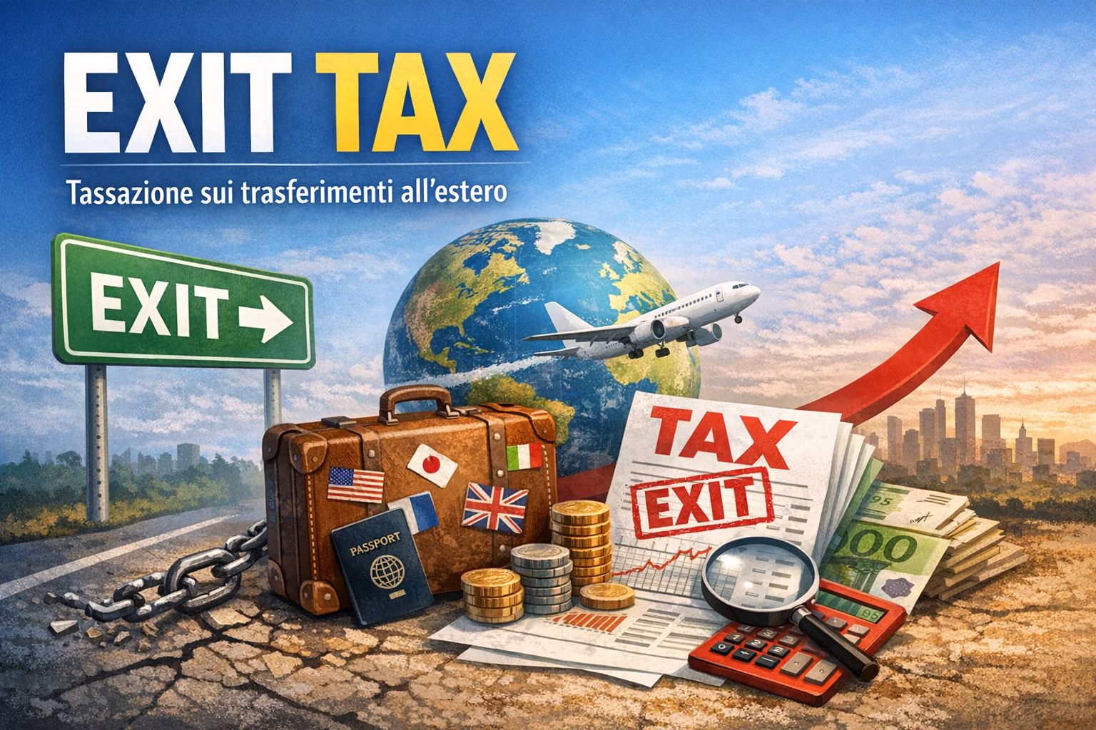 Impuesto de salida en Italia: cálculo y estrategias para los italianos que deseen trasladar su residencia fiscal al extranjero